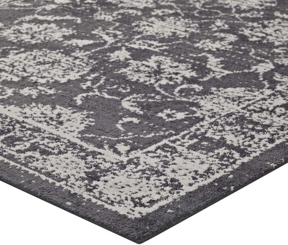 4 x 12 runner rug Modway Furniture Rugs Dark Gray and Ivory