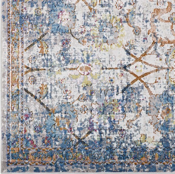 high end rugs online Modway Furniture Rugs Light Blue, Yellow and Orange