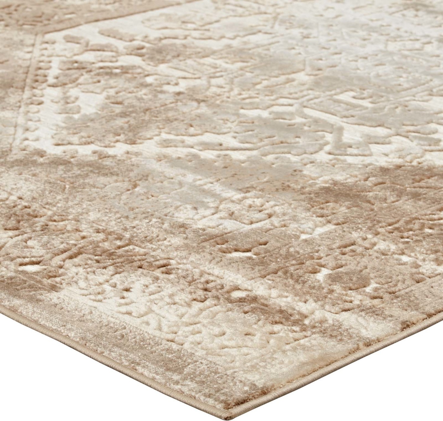 navy shag rug Modway Furniture Rugs Tan and Cream