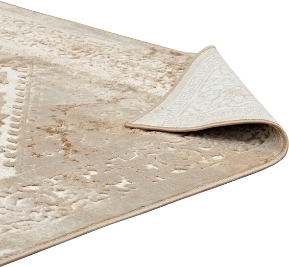 indoor runner rugs Modway Furniture Rugs Tan and Cream