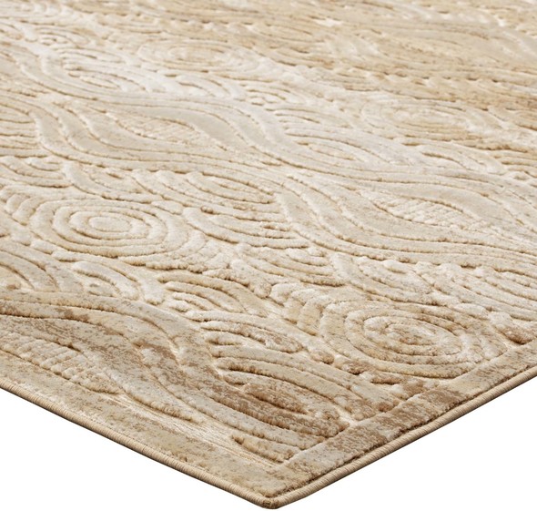 neutral pattern rug Modway Furniture Rugs Tan and Cream
