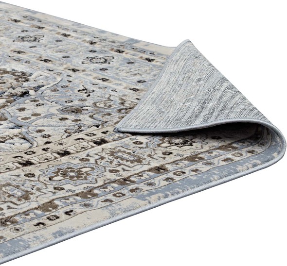 area of carpet Modway Furniture Rugs Blue and Cream