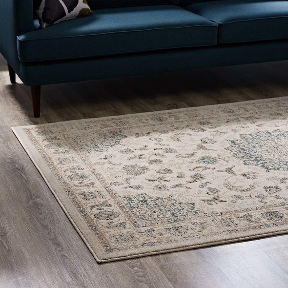 rugs with blue in them Modway Furniture Rugs Teal and Beige