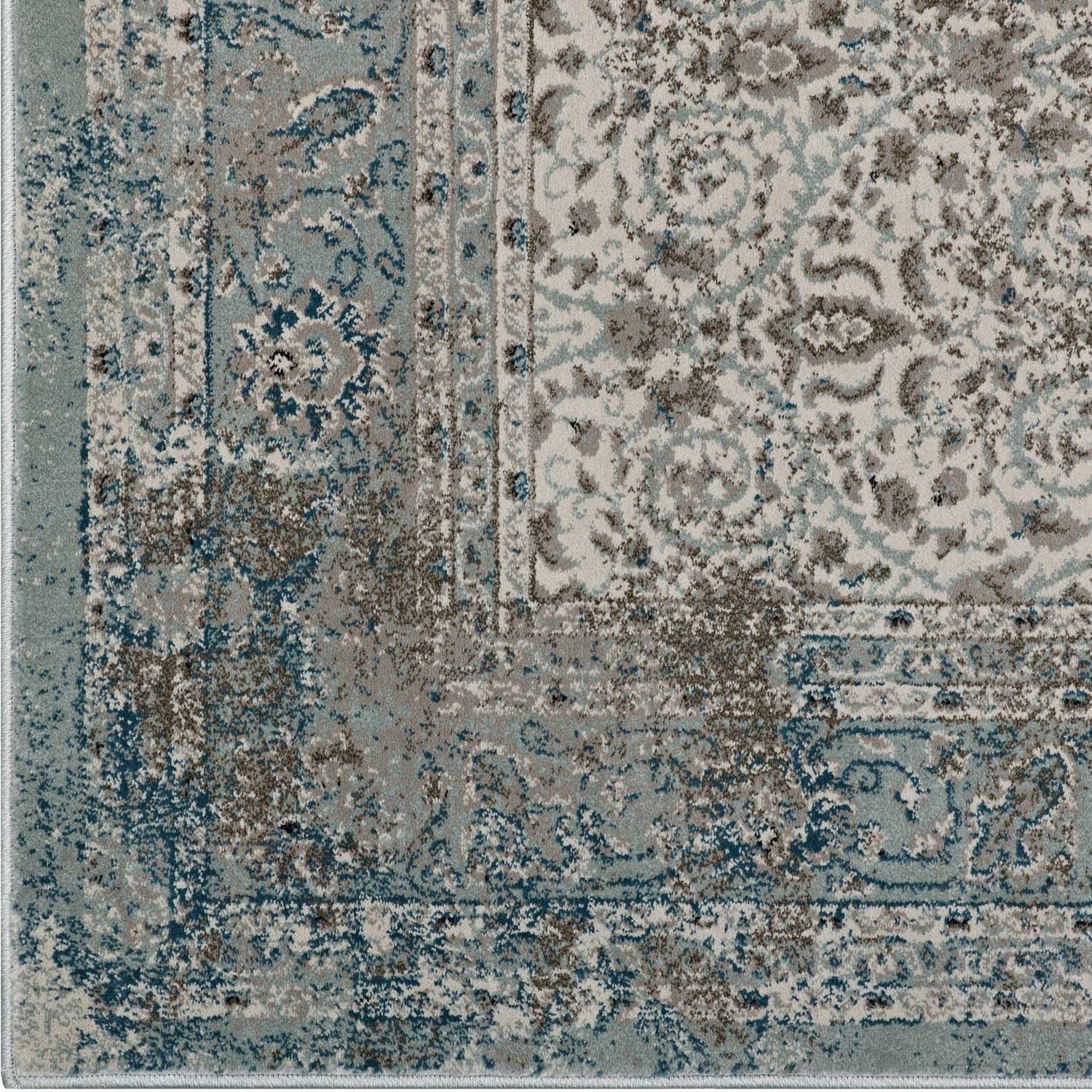 ivory 8 x 10 rug Modway Furniture Rugs Teal, Brown and Beige