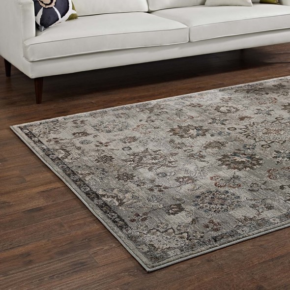 blue shag carpet Modway Furniture Rugs Silver Blue, Beige and Brown