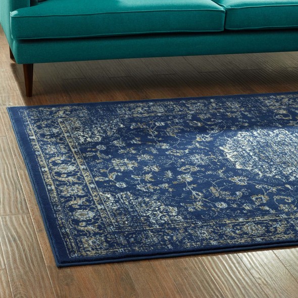 using carpet as a rug Modway Furniture Rugs Moroccan Blue, Beige and Ivory