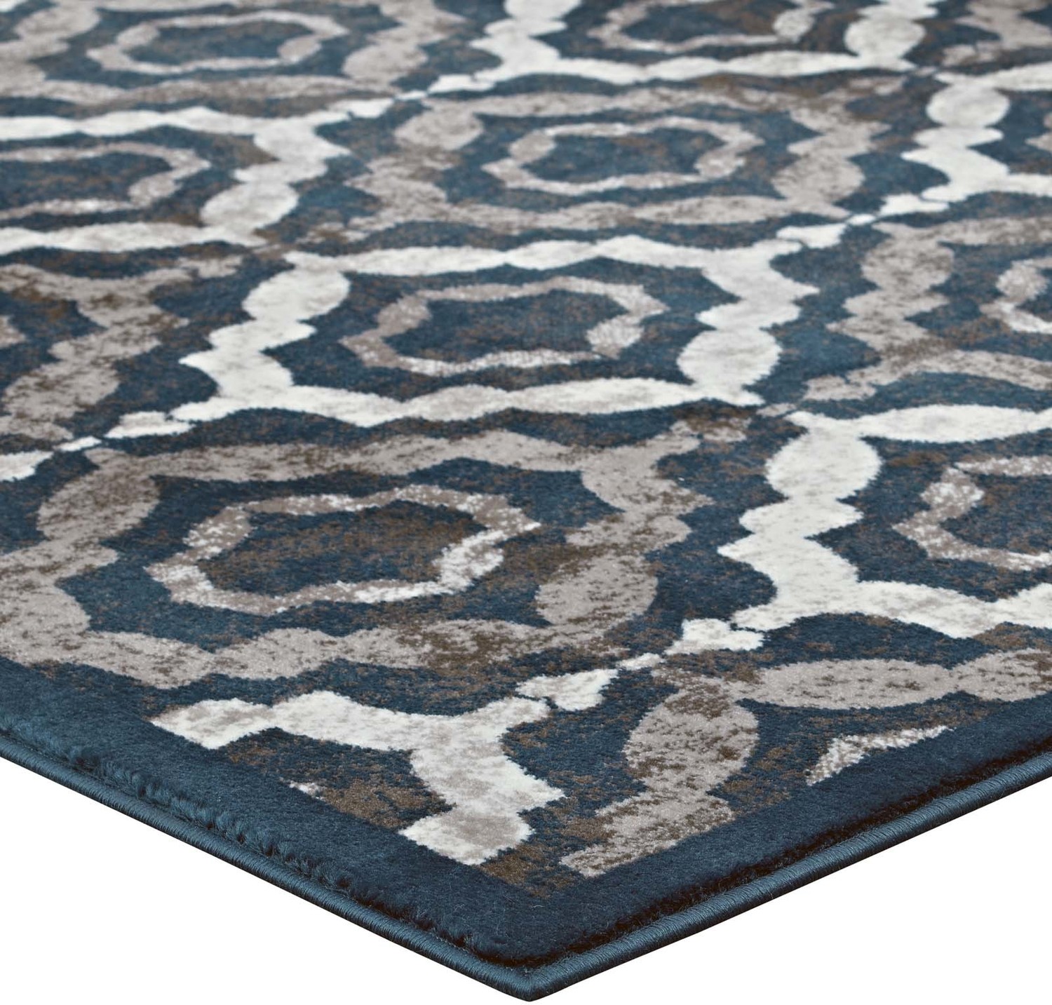 pink mats Modway Furniture Rugs Ivory, Moroccan Blue and Brown