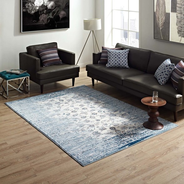 grey and white rugs for living room Modway Furniture Rugs Moroccan Blue and Ivory