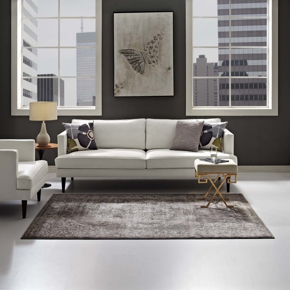 rug over carpet living room Modway Furniture Rugs Antique Light and Dark Brown