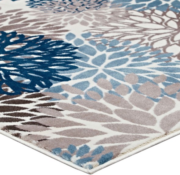 green area rugs for living room Modway Furniture Rugs Blue, Brown and Beige