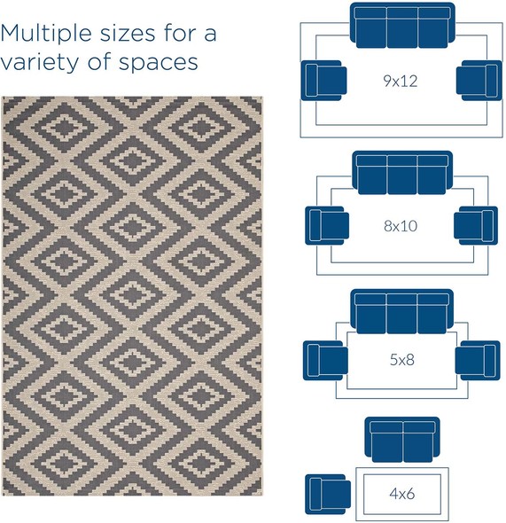 grey beige rug Modway Furniture Rugs Rugs Gray and Beige