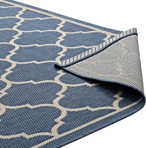 blue gray white rug Modway Furniture Rugs Blue and Beige