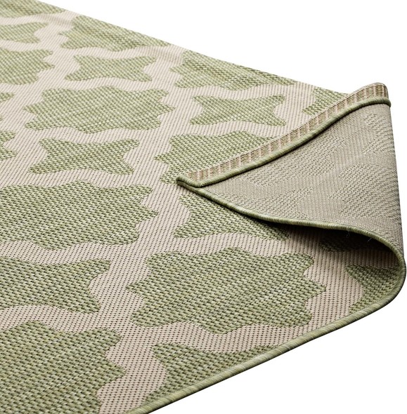 beige and blue rug Modway Furniture Rugs Beige and Light Green