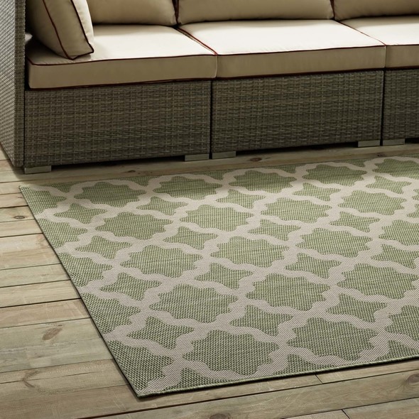 carpet as a rug Modway Furniture Rugs Beige and Light Green