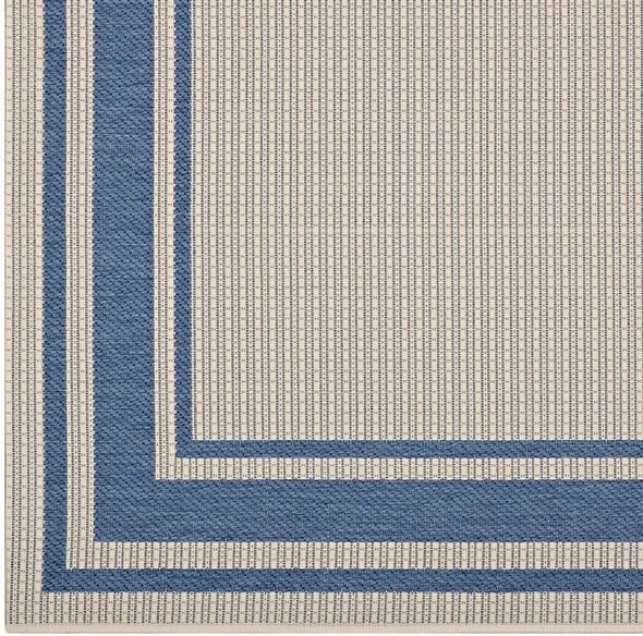 white shag rug Modway Furniture Rugs Blue and Beige