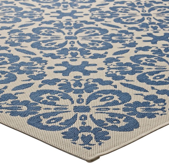 2 by 3 rug Modway Furniture Rugs Blue and Beige