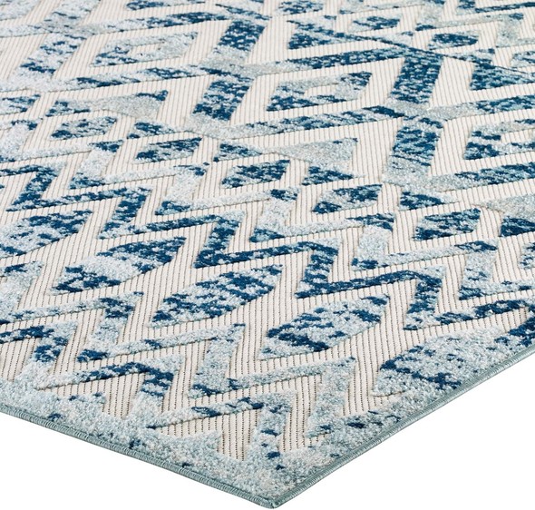 2 6 x 3 10 rug Modway Furniture Rugs Ivory and Blue