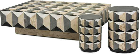 geometric table Oggetti Black & Beige