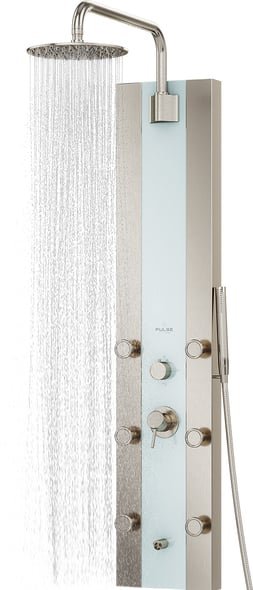 wet room shower board Pulse White - Stainless Steel