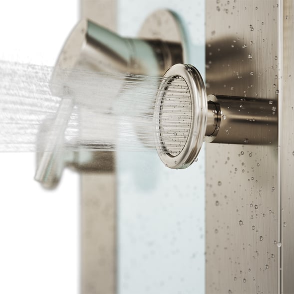 wet room shower board Pulse White - Stainless Steel