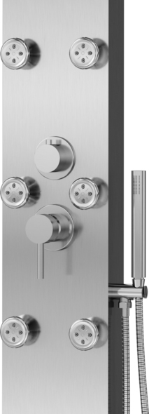 bathroom shower modern Pulse Silver - Brushed Stainless Steel
