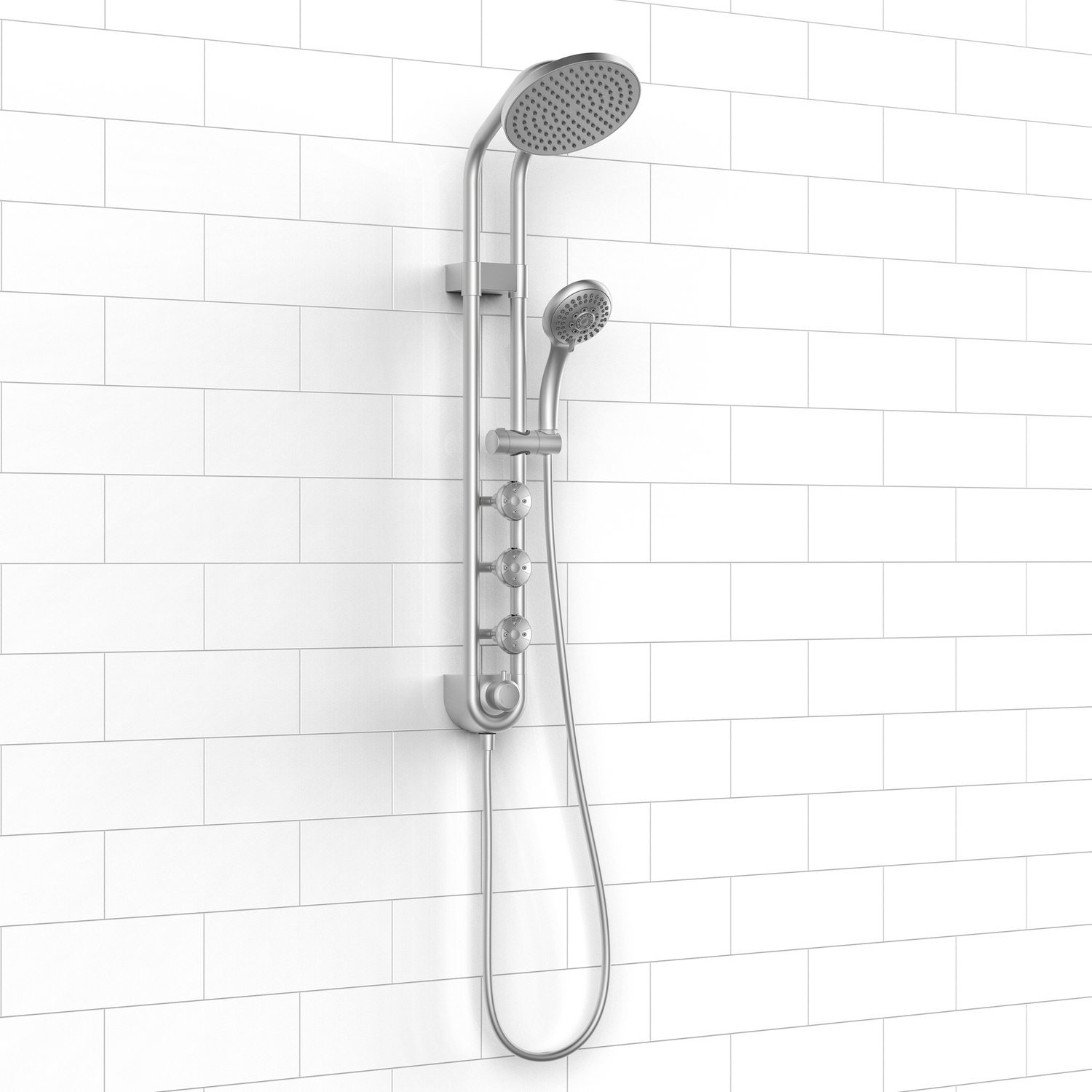 matte black shower system with tub spout Pulse Chrome