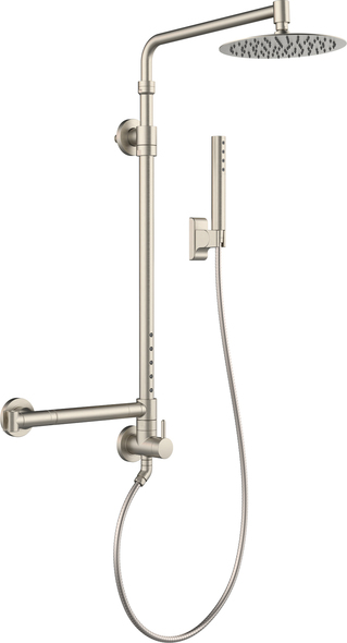 rain shower with handheld and tub spout Pulse Brushed Nickel