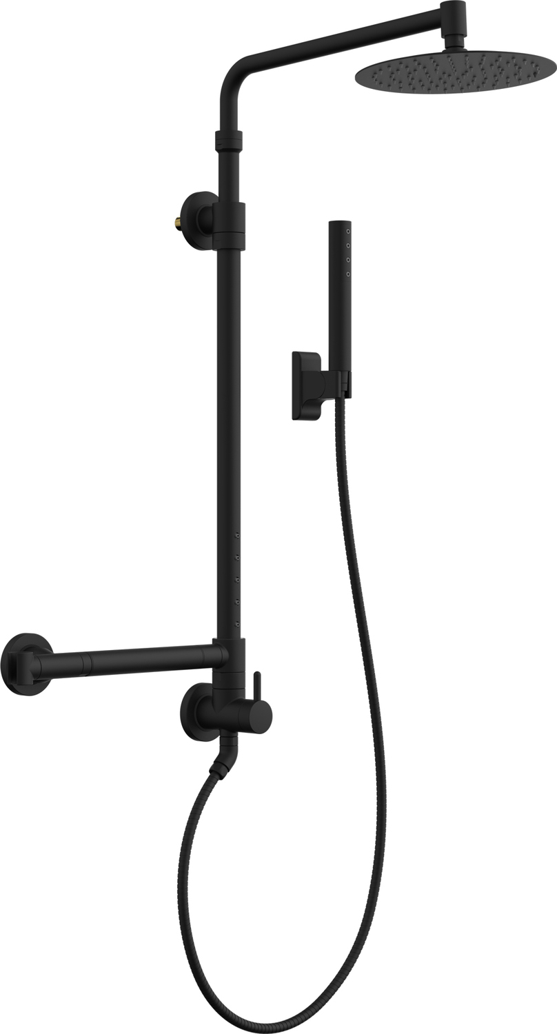 shower system with rain head and handheld Pulse Matte Black