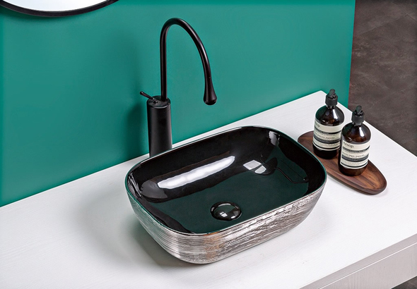 vanity unit with basin grey Ruvati Bathroom Sink Silver / Black