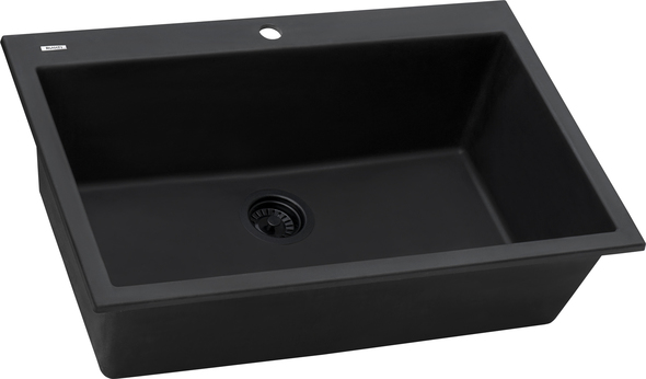 single basin drop in sink Ruvati Kitchen Sink Midnight Black