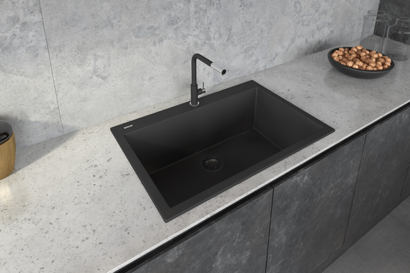 single basin drop in sink Ruvati Kitchen Sink Midnight Black