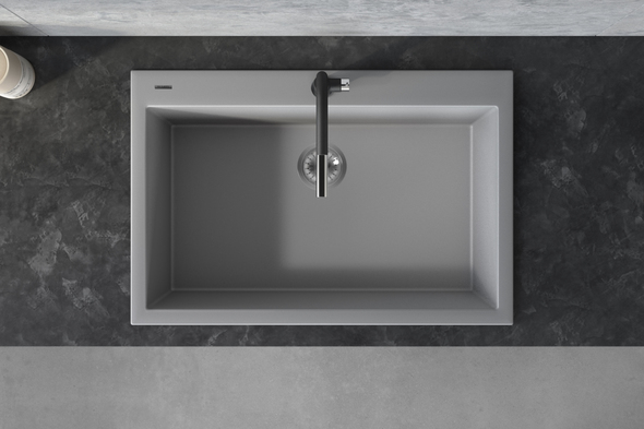 stainless steel single sink with drainboard Ruvati Kitchen Sink Silver Gray