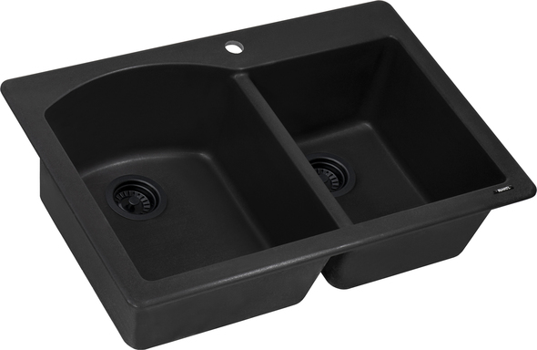 stainless 60 40 sink Ruvati Kitchen Sink Double Bowl Sinks Midnight Black