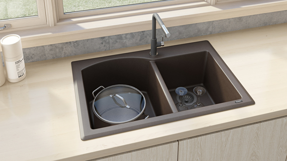 sink bowl installation Ruvati Kitchen Sink Espresso / Coffee Brown