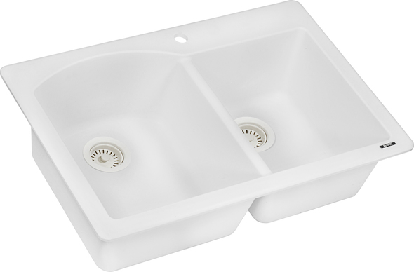 33x22 drop in stainless steel sink Ruvati Kitchen Sink Double Bowl Sinks Arctic White