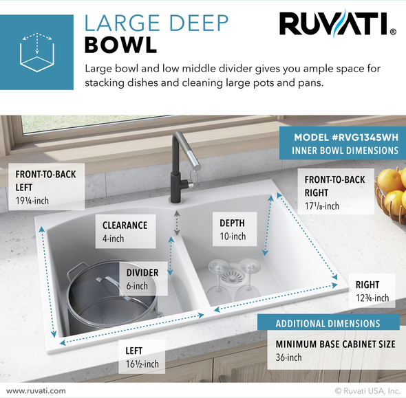 stainless steel under mount kitchen sink Ruvati Kitchen Sink Double Bowl Sinks Arctic White