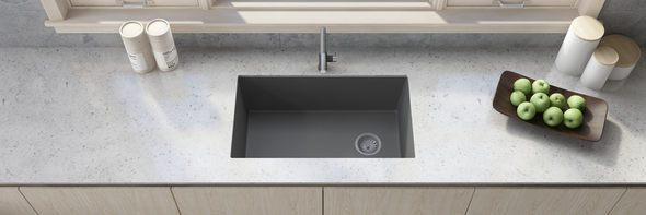 kitchen sink with drainboard Ruvati Kitchen Sink Urban Gray