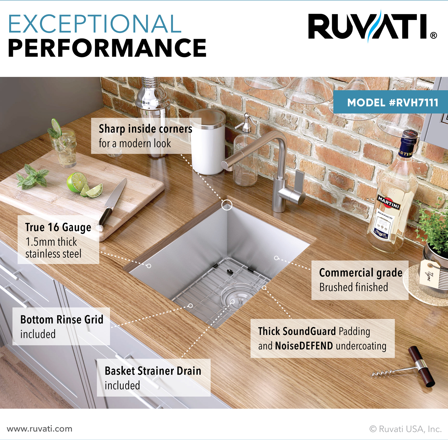 single sink undermount Ruvati Kitchen Sink Stainless Steel