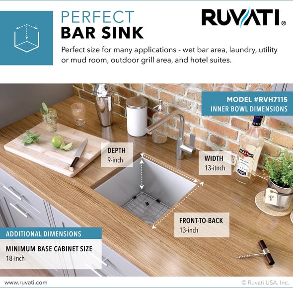 single sink black Ruvati Kitchen Sink Stainless Steel