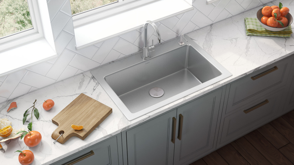 white single bowl drop in kitchen sink Ruvati Kitchen Sink Stainless Steel