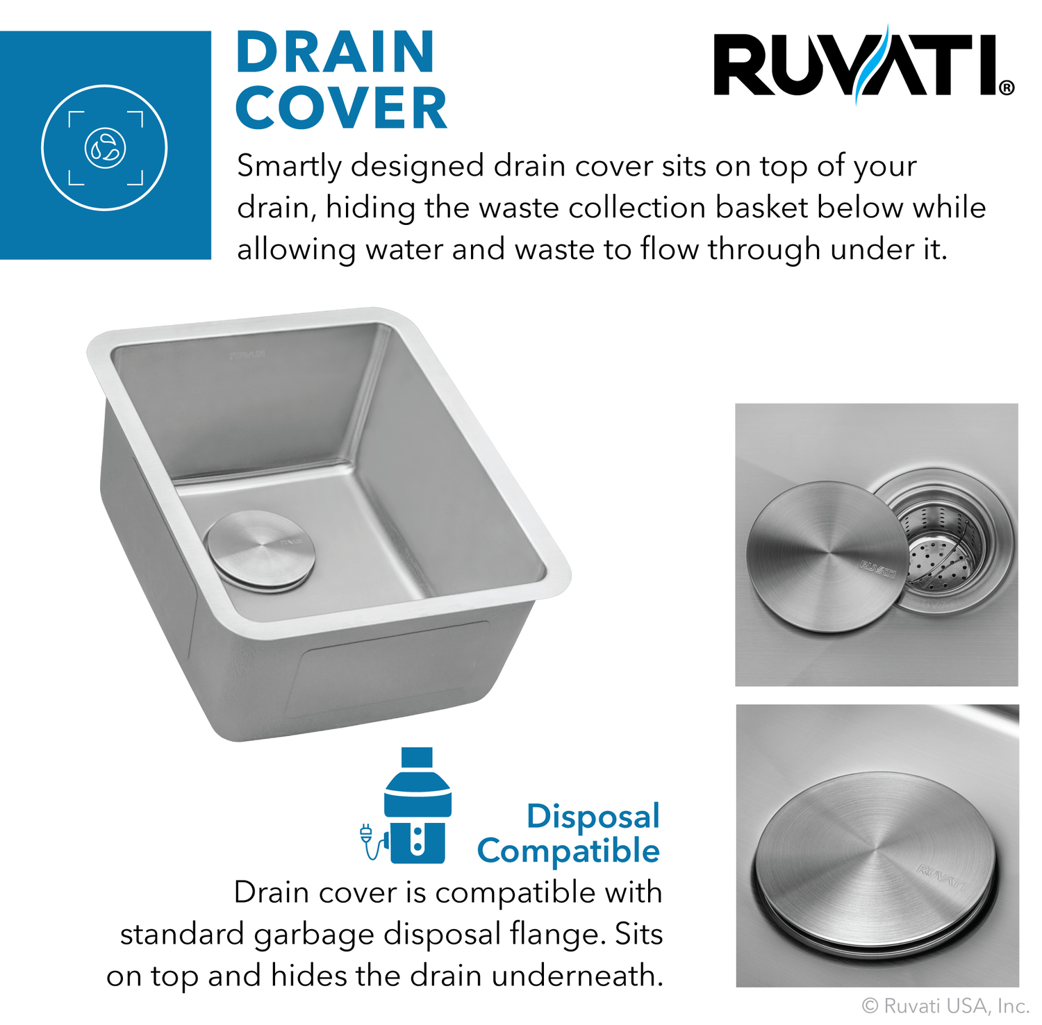 single bowl sink with drain board Ruvati Kitchen Sink Stainless Steel