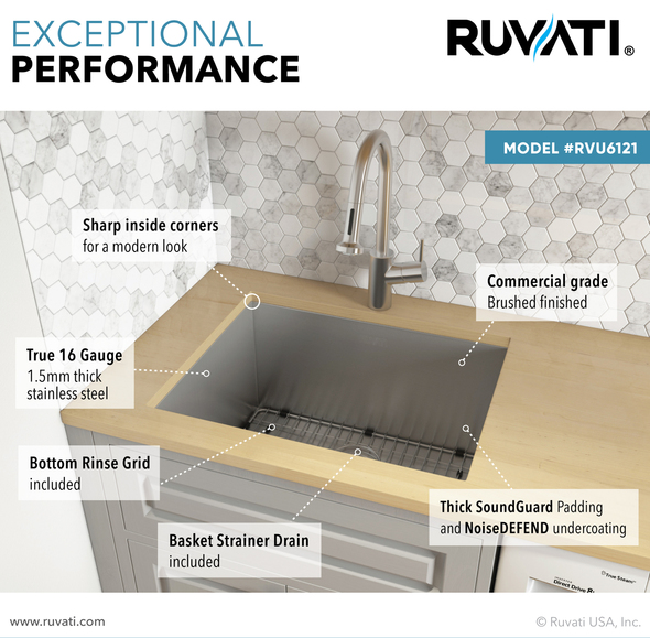 utility series Ruvati Laundry Sink Stainless Steel
