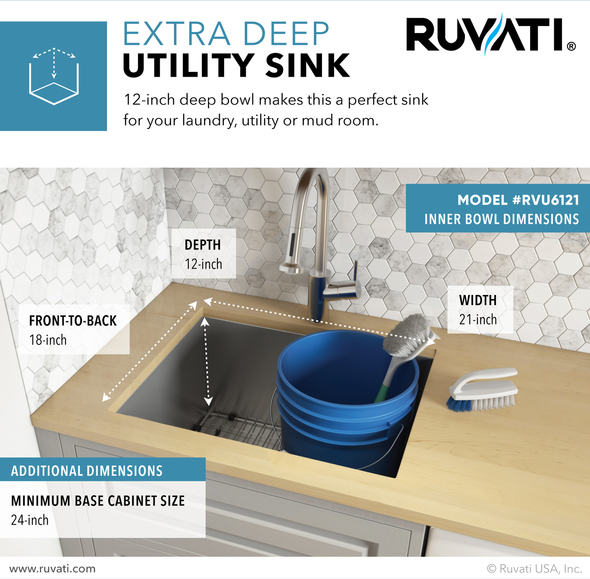 utility series Ruvati Laundry Sink Stainless Steel