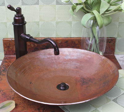 single basin bathroom vanity sierra copper Satin Nickel