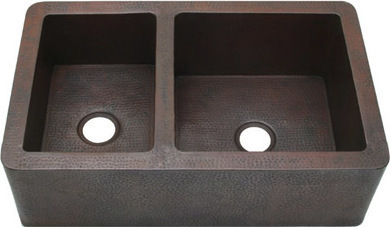 two compartment kitchen sink sierra copper Satin Nickel
