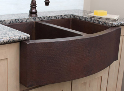 kitchen sink 30 x 18 undermount sierra copper Satin Nickel