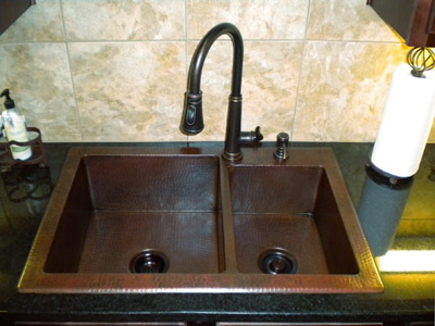 undermount kitchen sink 33 inch sierra copper Tempered