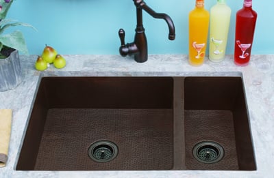 double bowl stainless sink sierra copper Tempered