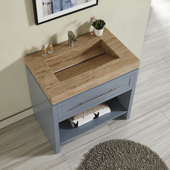 home goods bathroom vanity Silkroad Exclusive Bathroom Vanity Cabinet Bluish Gray Traditional