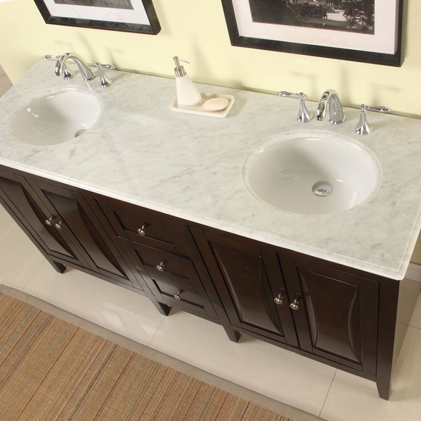 white oak vanity bathroom Silkroad Exclusive Bathroom Vanity Dark Walnut Traditional